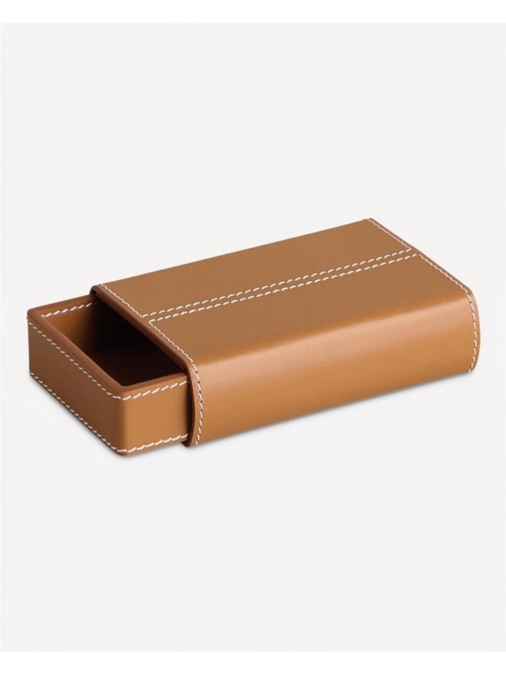 Saddle Leather Matchbox Holder with Striker - Stylish Home Decor Accessory